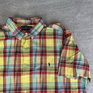 S Ralph Lauren Shirt Mens 2XB Plaid Short Sleeve Button Down Classic‎ Fit